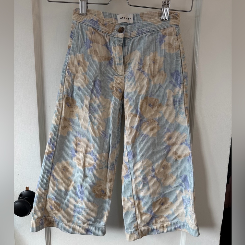 Floral Corduroy Wide-Leg Morley Pants